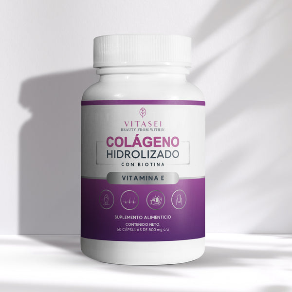 Péptidos de Colágeno Hidrolizado en Cápsulas con Vitamina E y Biotina