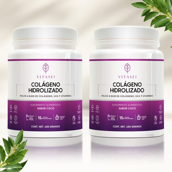 Pack de 2 Colágenos Hidrolizados con Resveratrol Sin Azúcar, Sabor Coco